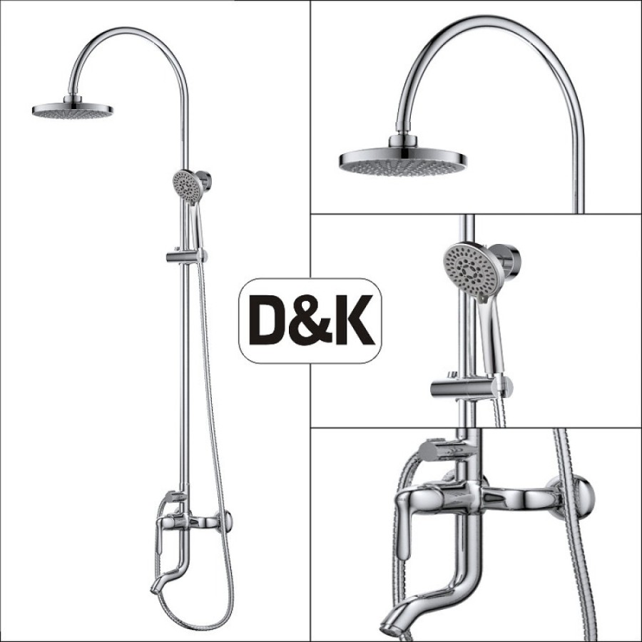 Душевая система D&K Rhein.Ambrosius DA1340006SET, со смесителем для раковины, с изливом, цвет хром