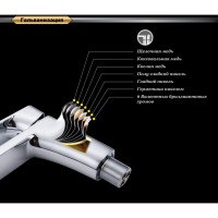 Смеситель D&K Berlin Freie DA1432601 для раковины с гигиеническим душем, хром