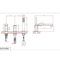 Смеситель D&K Bayern.Liszt DA1514901 на борт ванны, цвет хром