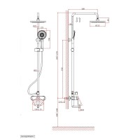 Душевая система D&K Bayern.Furth DA1523705B18, с изливом, цвет черный матовый