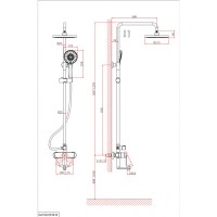 Душевая система D&K Bayern.Furth DA1523708B18, с изливом, белый матовый
