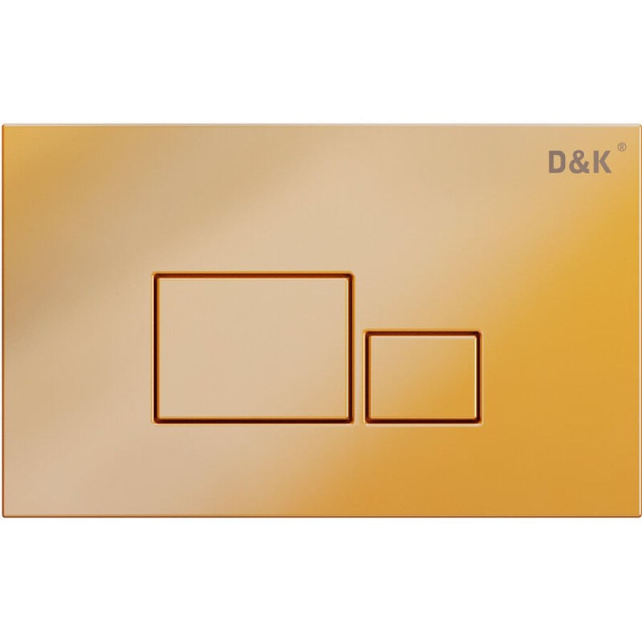 Клавиша смыва D&K Quadro DB1519003, цвет золото матовое
