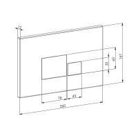 Клавиша смыва D&K Quadro DB1519003, цвет золото матовое