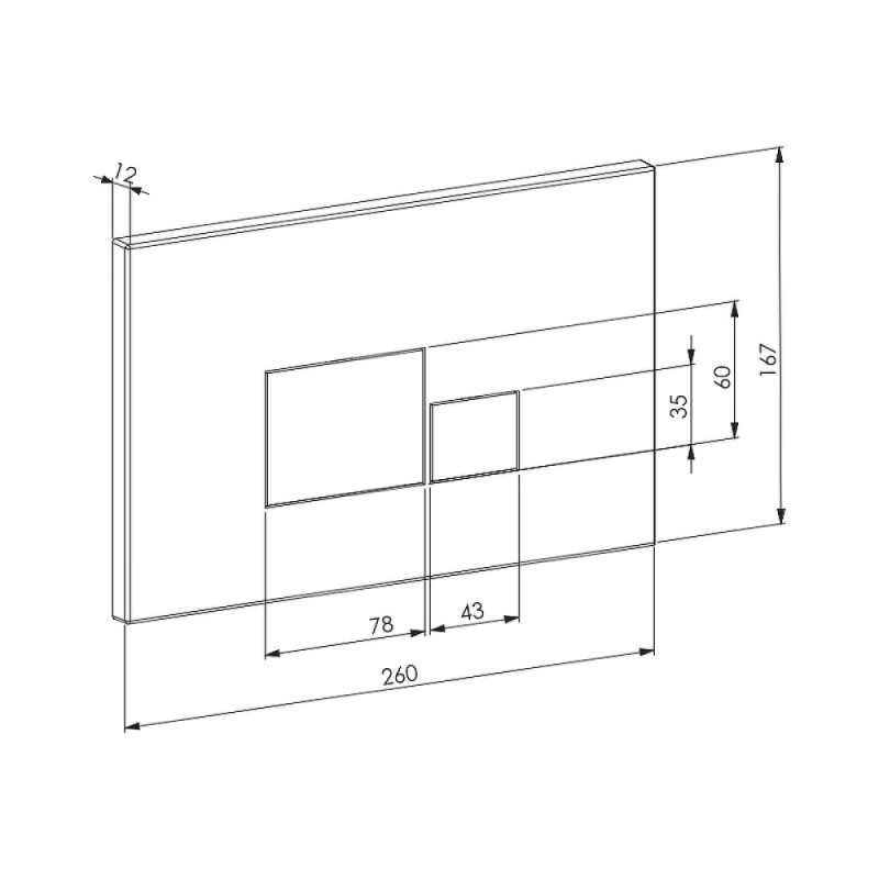 Клавиша смыва D&K Quadro DB1519003, цвет золото матовое