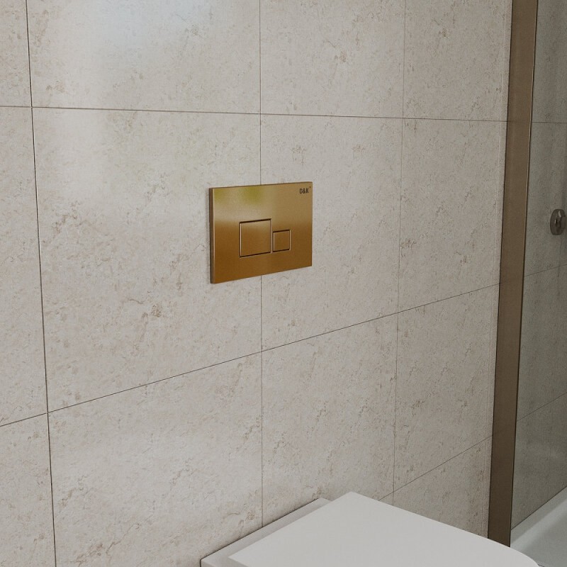 Клавиша смыва D&K Quadro DB1519003, цвет золото матовое