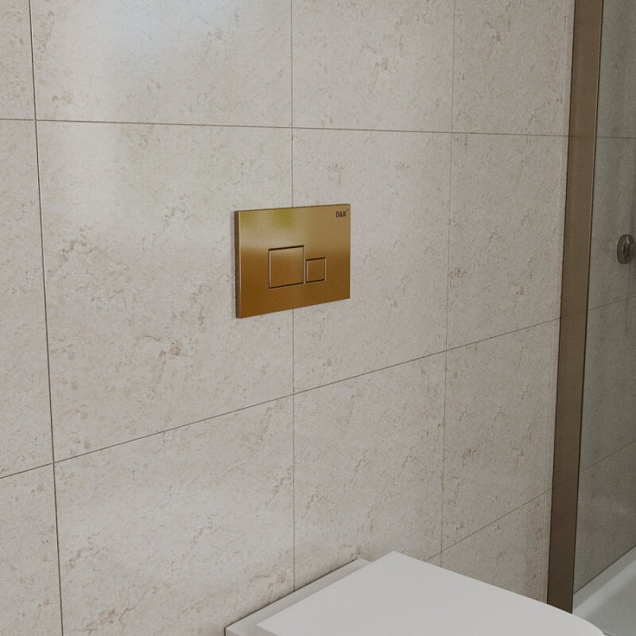 Клавиша смыва D&K Quadro DB1519003, цвет золото матовое