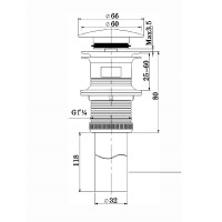 Донный клапан Vincea Solid Surface DBS-616MB, клик-клак, без перелива, цвет черный матовый