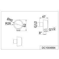 Шланговое подсоединение D&K, DC1004894, хром