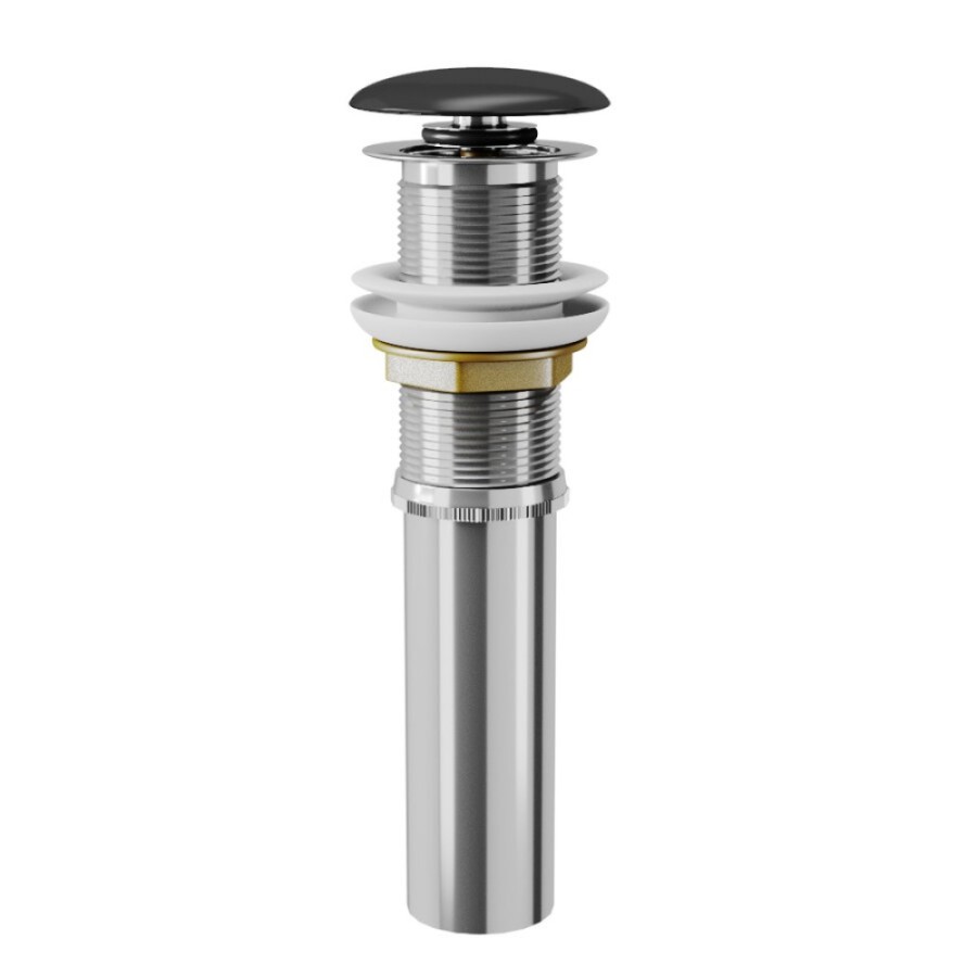Донный клапан D&K DC9025, для раковины, клик-клак, без перелива, крышка черная, цвет хром