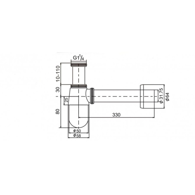 Сифон для раковины D&K DC9071, хром