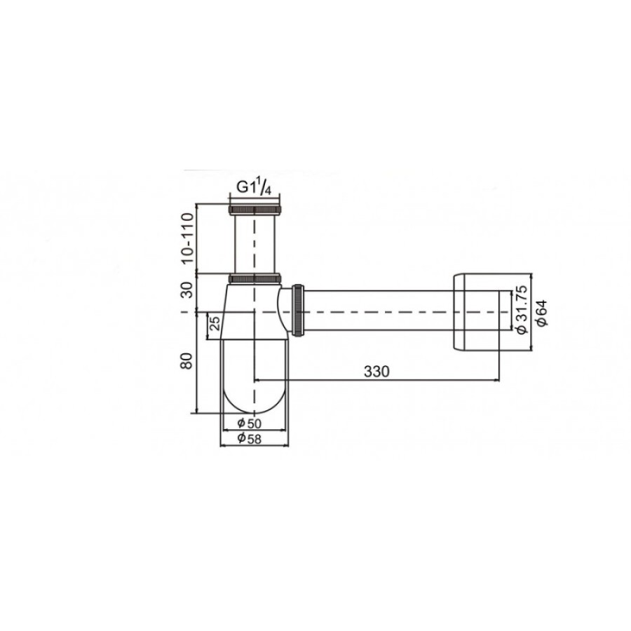 Сифон для раковины D&K DC9071, хром