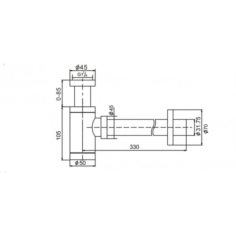 Сифон для раковины D&K DC9074, хром