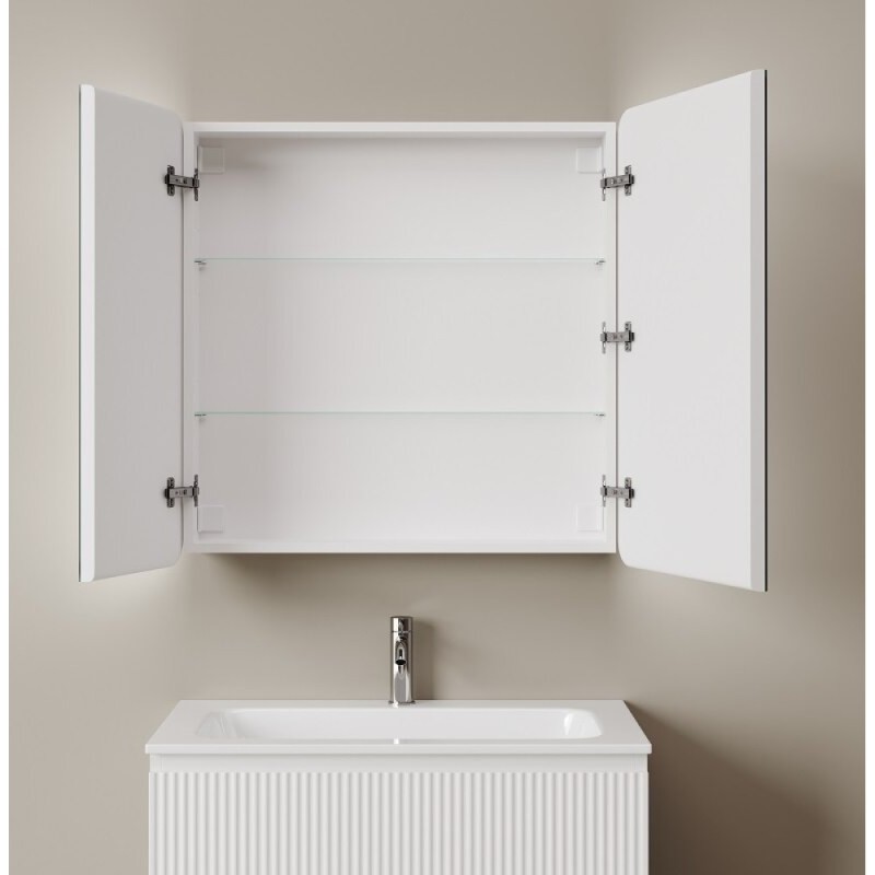 Зеркальный шкаф Sancos Diva DIV800, 80 см, с LED подсветкой, выключатель сенсорный, белый