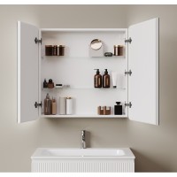 Зеркальный шкаф Sancos Diva DIV800, 80 см, с LED подсветкой, выключатель сенсорный, белый
