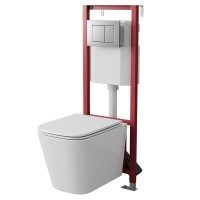 Инсталляция D&K DI8140116 для подвесного унтиза, с клавишей смыва цвета хром