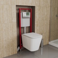 Инсталляция D&K DI8140116 для подвесного унтиза, с клавишей смыва цвета хром