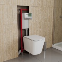 Инсталляция D&K DI8140116 для подвесного унтиза, с клавишей смыва цвета хром