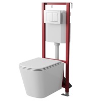 Инсталляция D&K DI8640116 для подвесного унитаза, с белой клавишей смыва