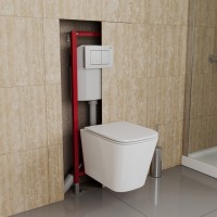 Инсталляция D&K DI8640116 для подвесного унитаза, с белой клавишей смыва