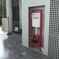 Инсталляция D&K DI8640116 для подвесного унитаза, с белой клавишей смыва