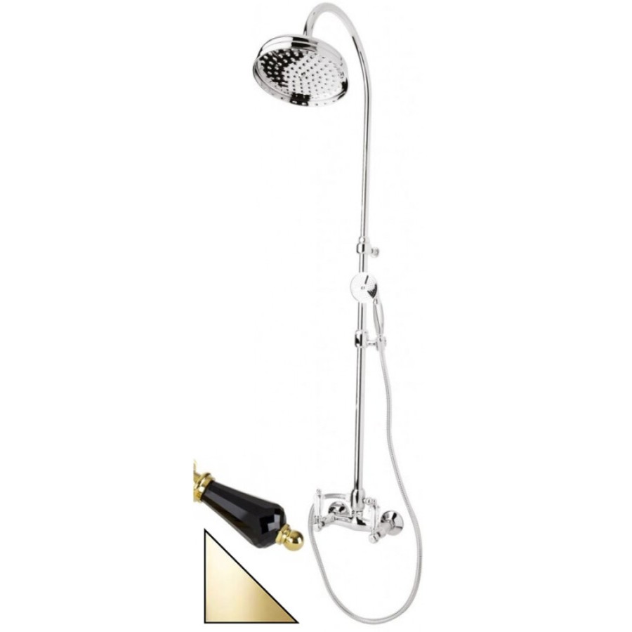 Душевая система Cezares DIAMOND-CD-03/24-Sw-N для ванны, золото, ручки Swarovski Nero