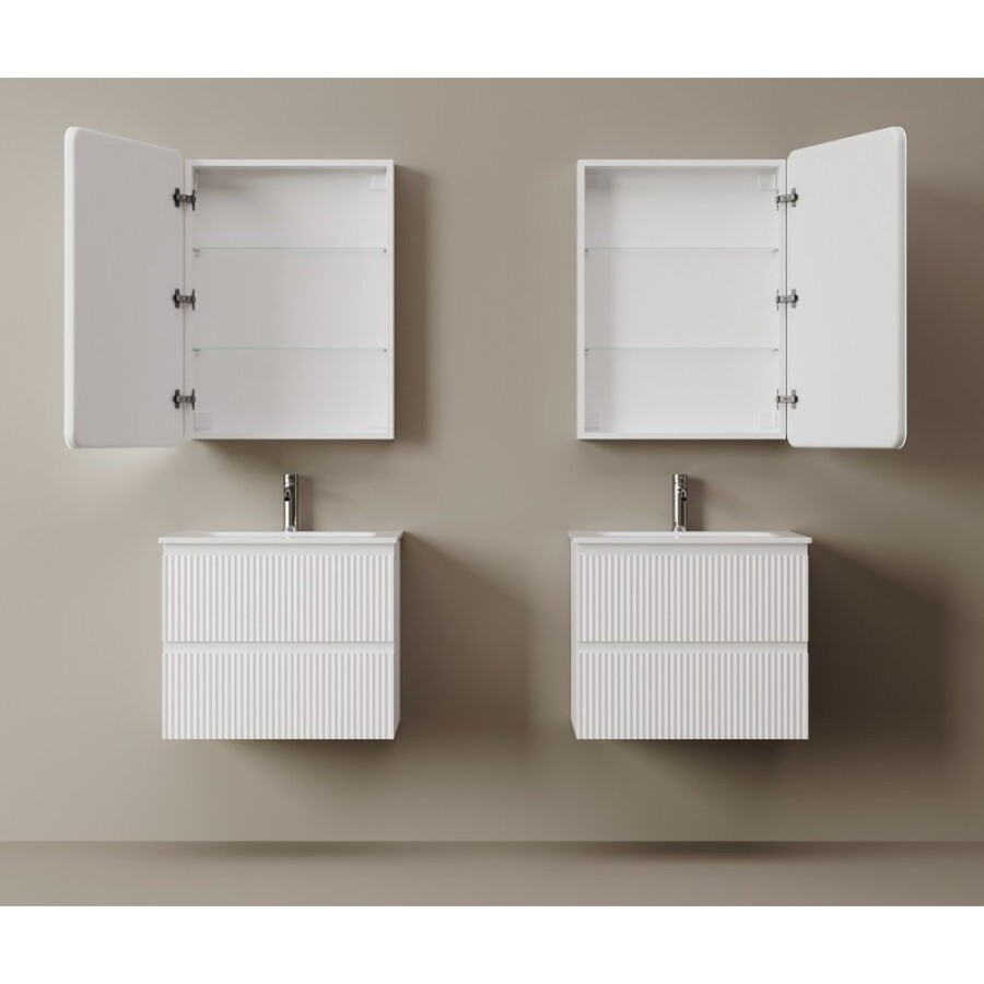 Зеркальный шкаф Sancos Diva DIV600, 60 см, с LED подсветкой, выключатель сенсорный, белый