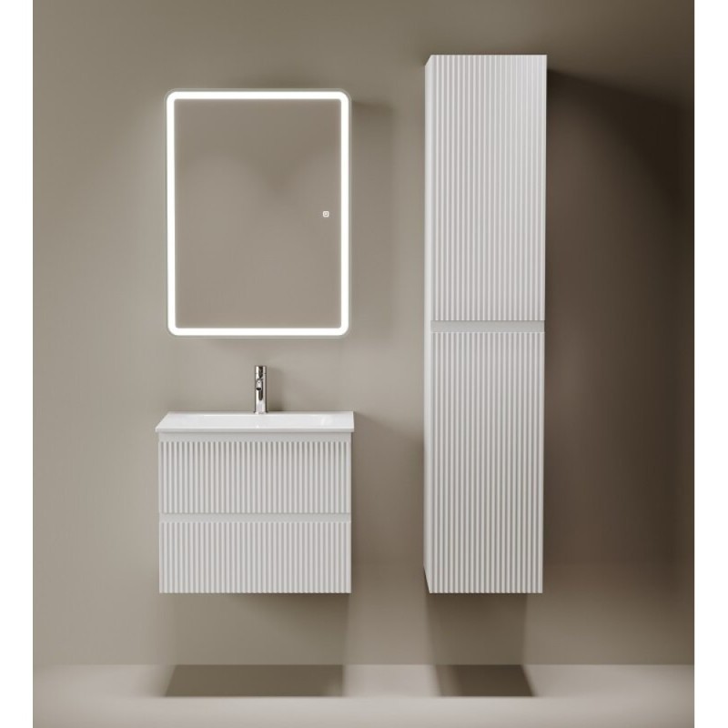 Зеркальный шкаф Sancos Diva DIV600, 60 см, с LED подсветкой, выключатель сенсорный, белый