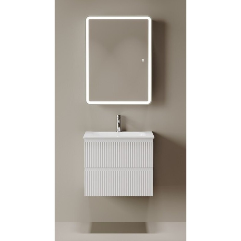 Зеркальный шкаф Sancos Diva DIV600, 60 см, с LED подсветкой, выключатель сенсорный, белый