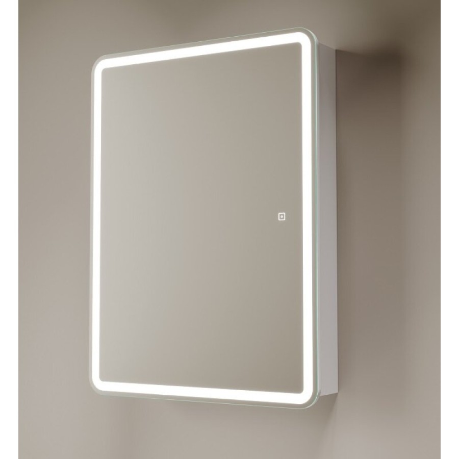 Зеркальный шкаф Sancos Diva DIV600, 60 см, с LED подсветкой, выключатель сенсорный, белый