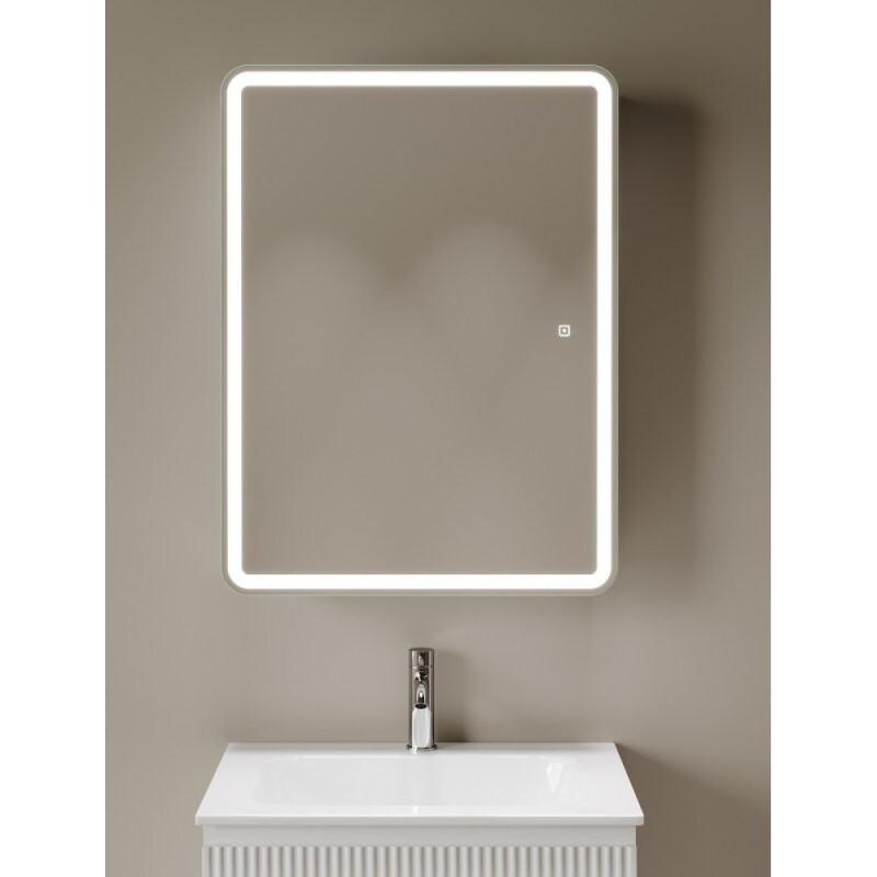 Зеркальный шкаф Sancos Diva DIV600, 60 см, с LED подсветкой, выключатель сенсорный, белый