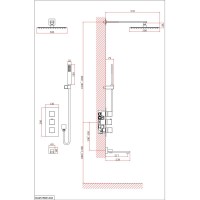 Душевая система D&K Bayern Liszt DA2515606A04 с термостатом Серый графит