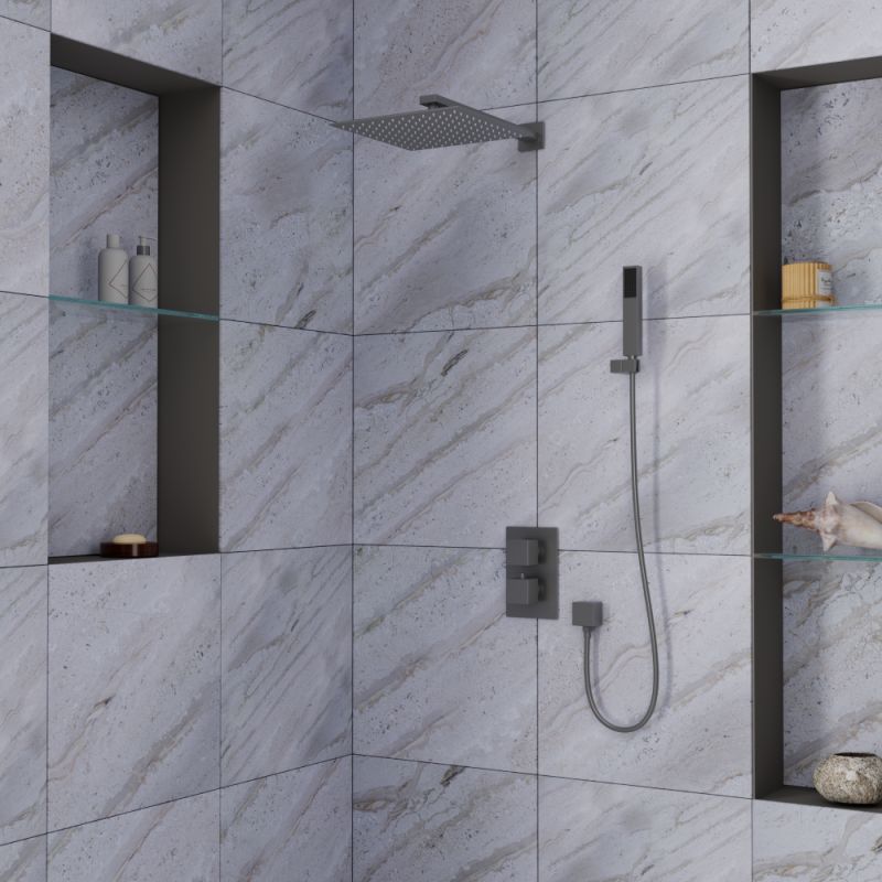 Душевая система D&K Bayern Liszt DA2515706A04 с термостатом Серый графит