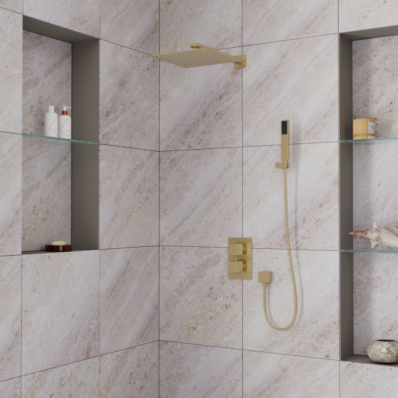 Душевая система D&K Bayern Liszt DA2515707A04 с термостатом Золото матовое