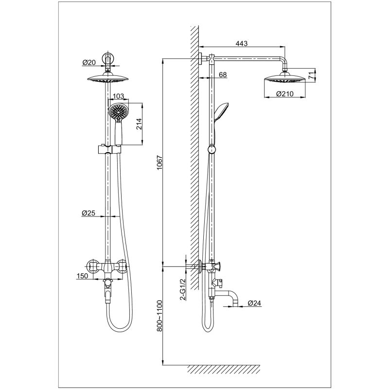 Душевая стойка D&K Hessen Grimm DA1384701E09