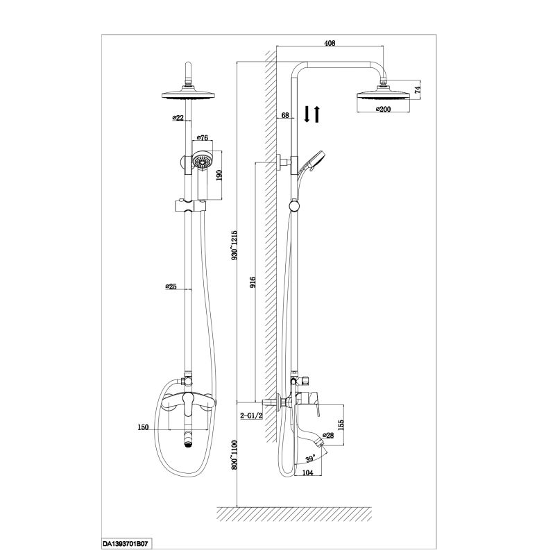 Душевая стойка D&K Rhein Marx DA1393701B07