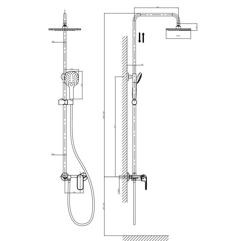 Душевая стойка D&K Gondolla DA1023701B14