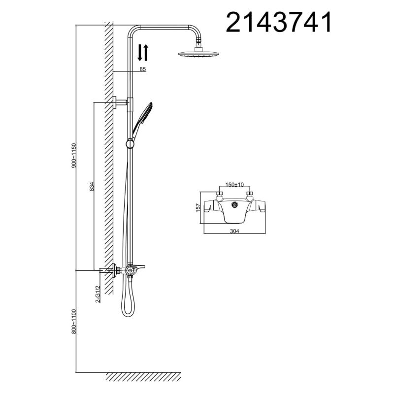 Душевая стойка D&K Potsdam DA2143741B14