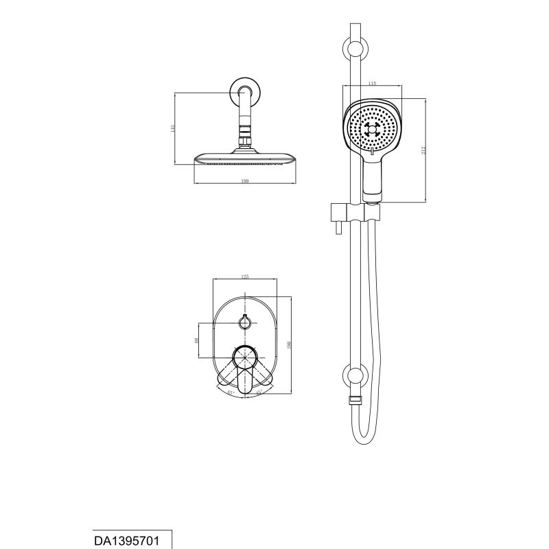 Душевая система DK Berlin.Steinbeis DA1433726A02 белый матовый