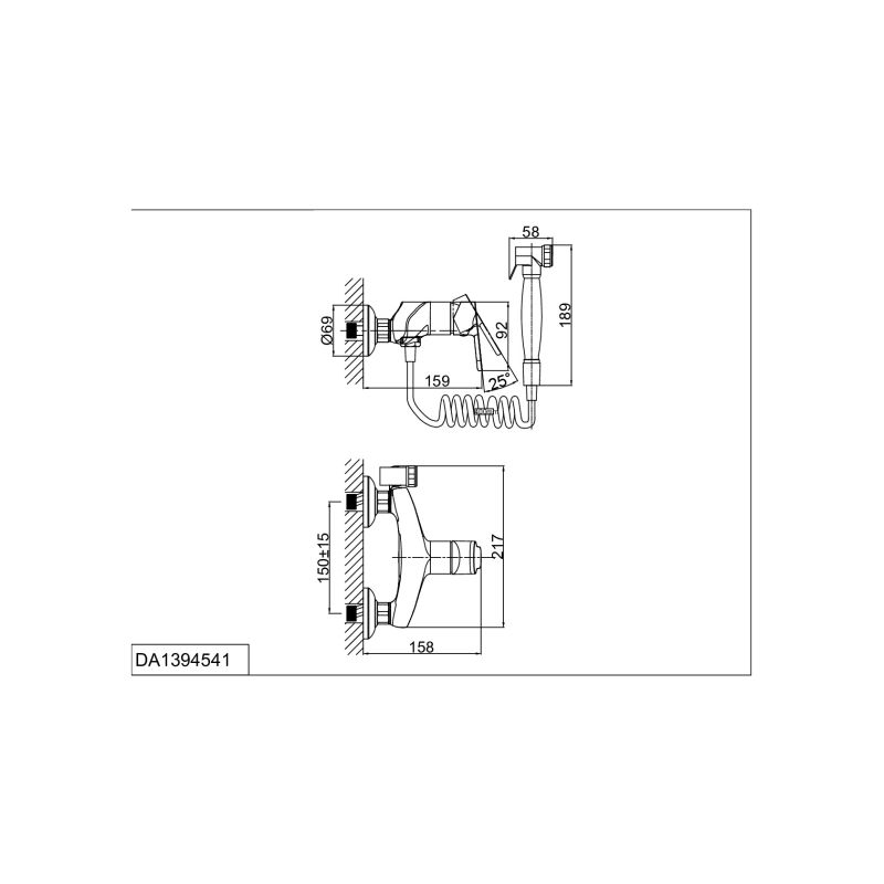 Гигиенический душ D&K Rhein Marx DA1394541 со смесителем