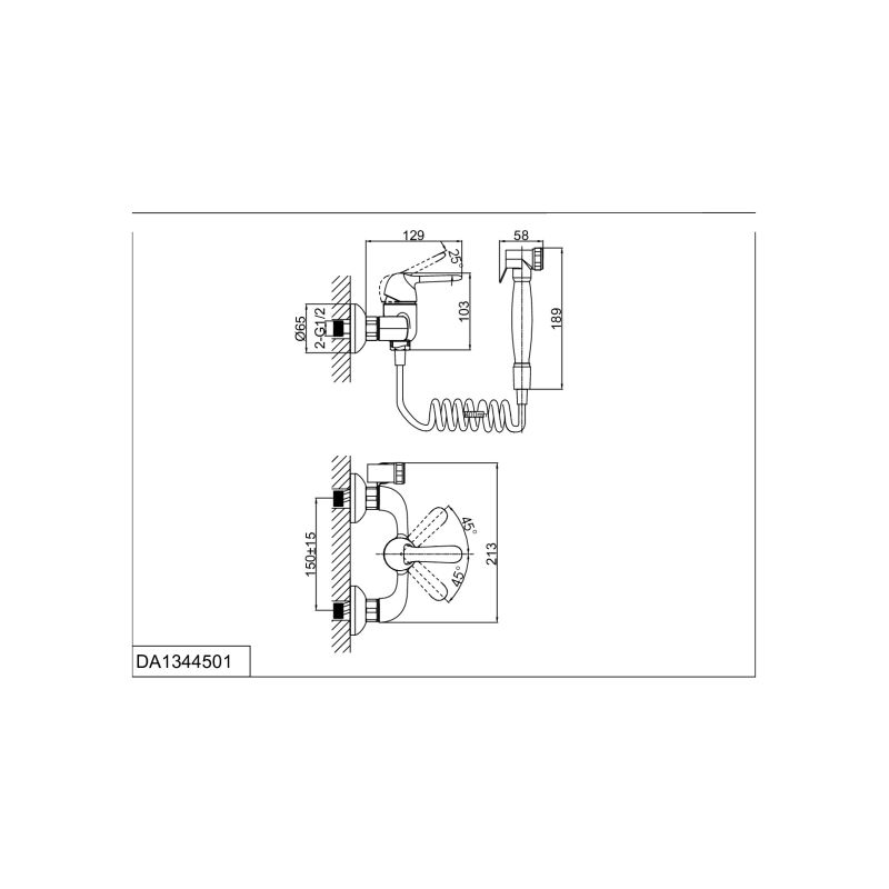 Гигиенический душ D&K Ambrosius Rhein DA1344501 со смесителем