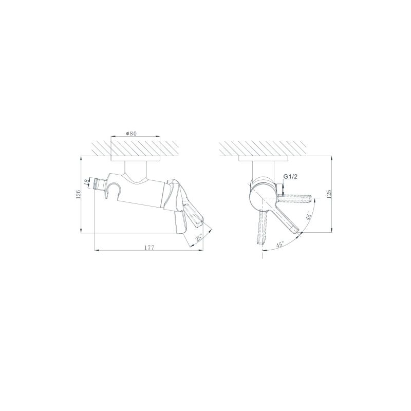 Гигиенический душ D&K Paulinus Rhein DA1464501 со смесителем, С ВНУТРЕННЕЙ ЧАСТЬЮ