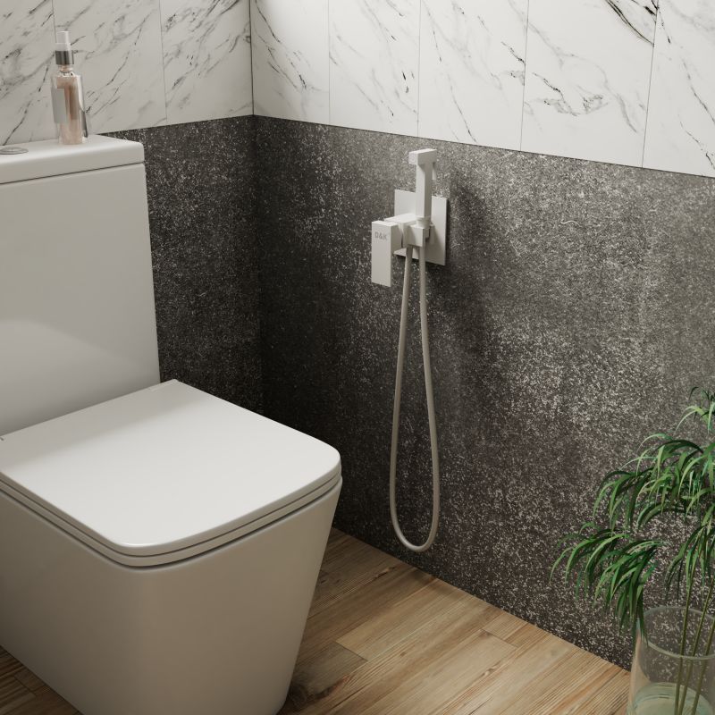 Гигиенический душ D&K Bayern.Liszt DA1514508 С ВНУТРЕННЕЙ ЧАСТЬЮ, матовый белый