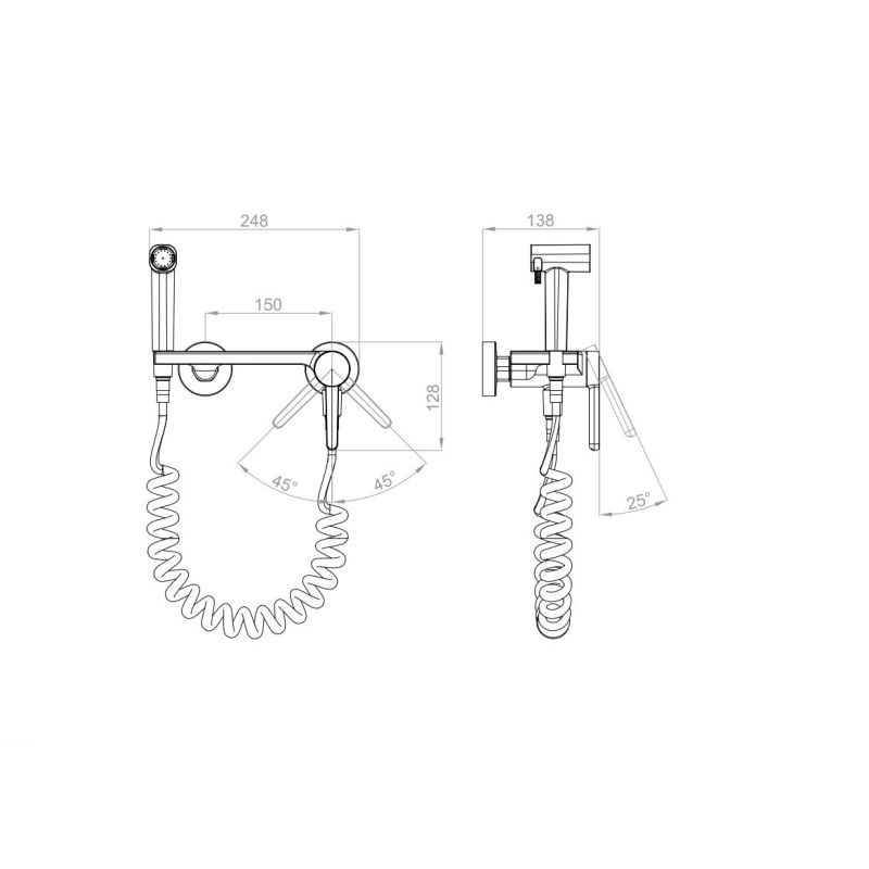 Гигиенический душ со смесителем D&K Bayern DA1504541 Хром