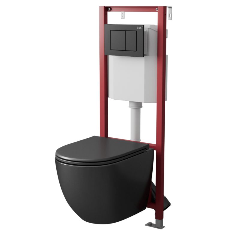 Инсталляция D&K DI8540116 для унитаза с Черной клавишей смыва