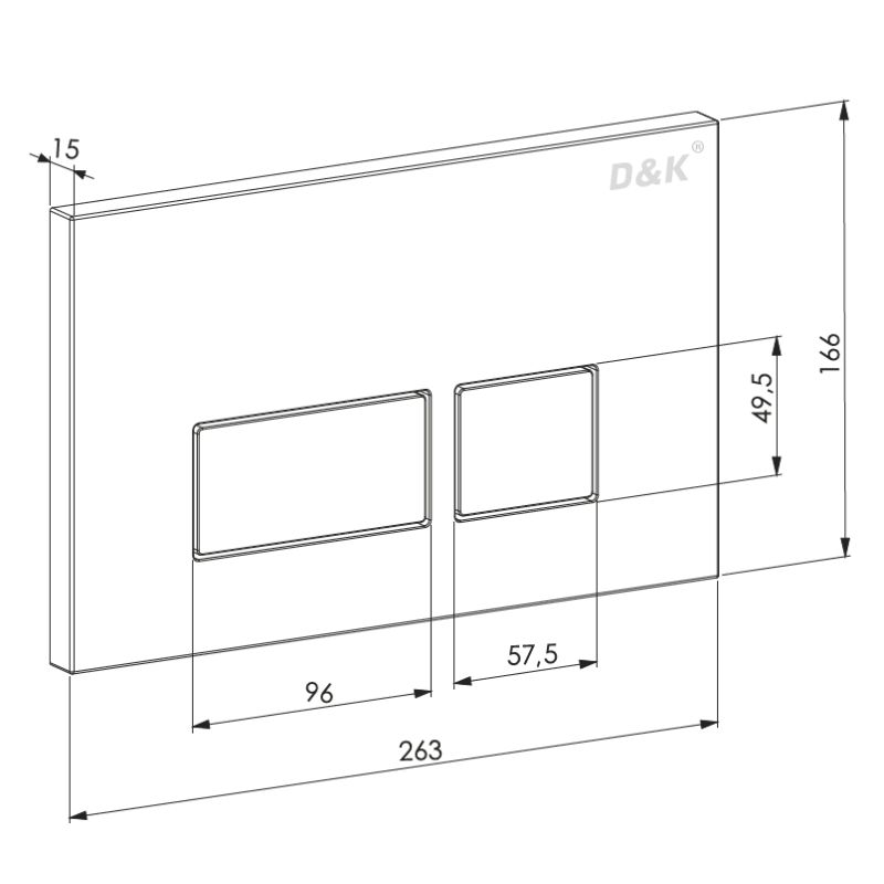 Клавиша смыва D&K Berlin DB1439025 Черная
