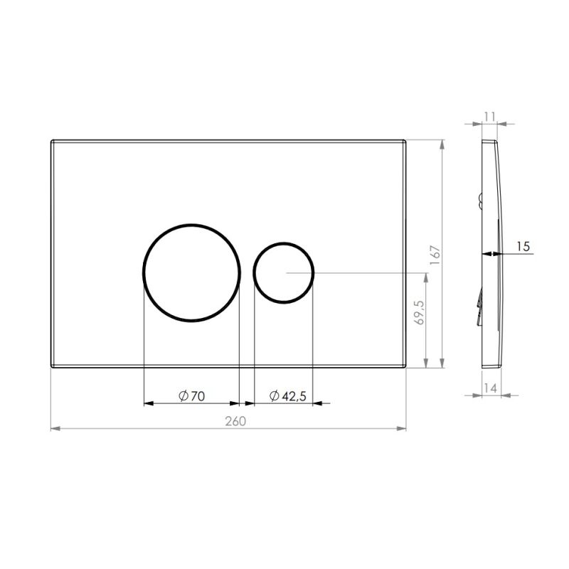 Клавиша смыва D&K Venice DB1029002 Хром матовый