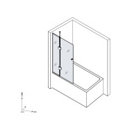 Шторка для ванны D&K Matrix 140х90 DG1109001