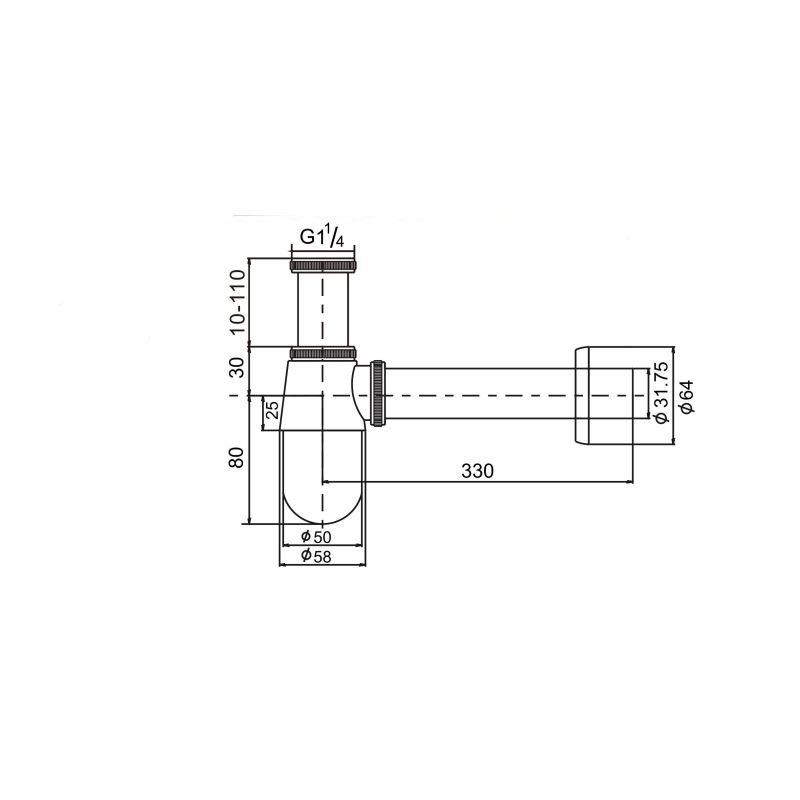 Сифон для раковины D&K DC9071 хром