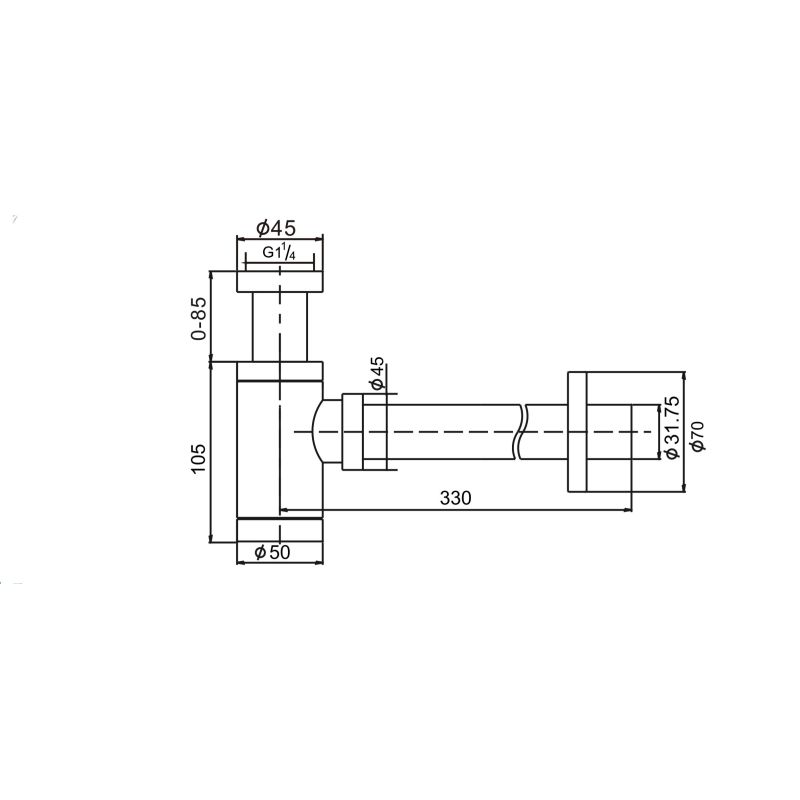 Сифон для раковины D&K DC9074 хром
