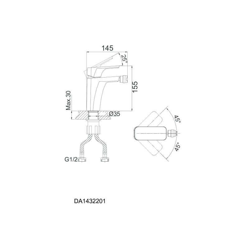 Смеситель для биде D&K Berlin Steinbeis DA1432216 белый